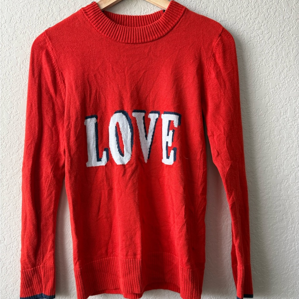 Wispr Red 'LOVE' Sweater Cotton and Silk Blend